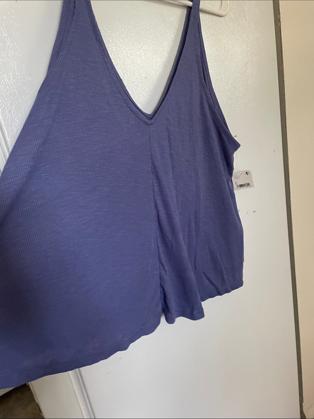 Free People Large Intimately New Dusty Iris Ribbed Baggy Tank Whimsy Versatile - Picture 5 of 8